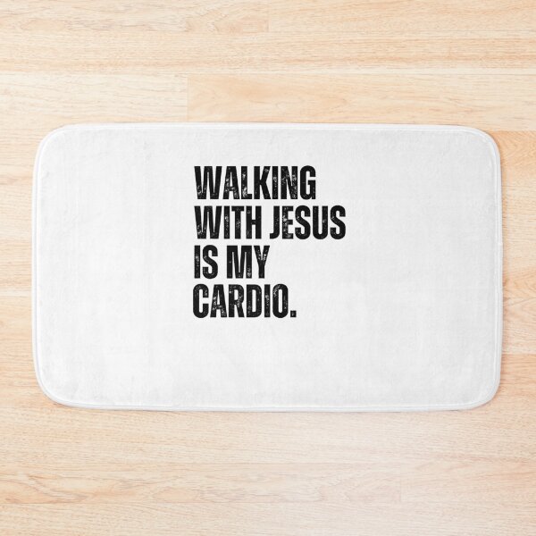 Item preview, Walking with Jesus is my Cardio funny Christian Faith runner designed and sold by snowry.