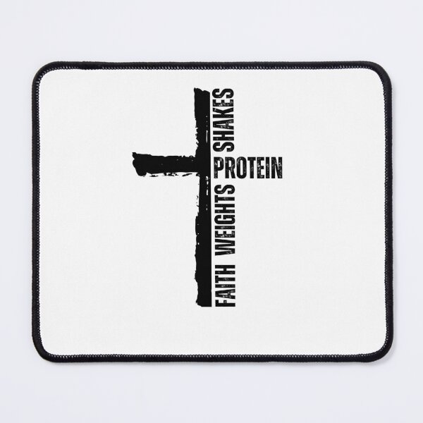 Item preview, Faith Weights Protein Shakes Christian gym cross designed and sold by snowry.