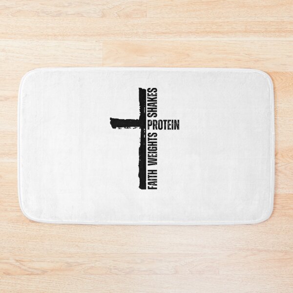Item preview, Faith Weights Protein Shakes Christian gym cross designed and sold by snowry.