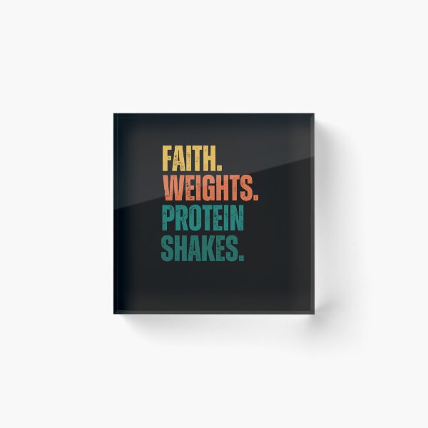 Item preview, Retro Faith Weights Protein Shakes Christian weight lifting designed and sold by snowry.