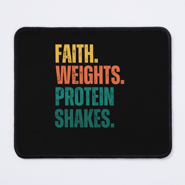 Item preview, Retro Faith Weights Protein Shakes Christian weight lifting designed and sold by snowry.