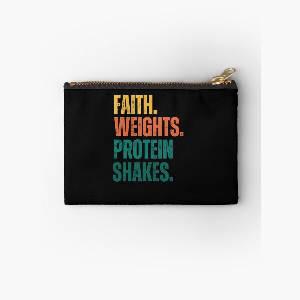 Item preview, Retro Faith Weights Protein Shakes Christian weight lifting designed and sold by snowry.