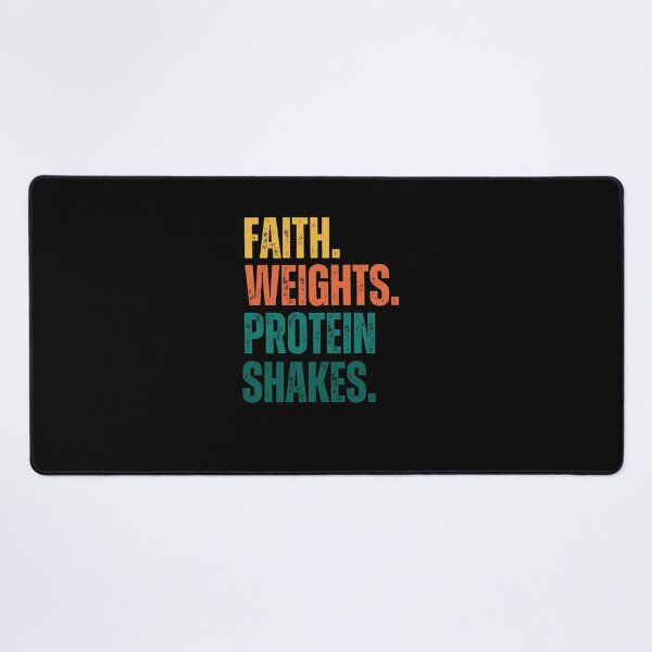Item preview, Retro Faith Weights Protein Shakes Christian weight lifting designed and sold by snowry.