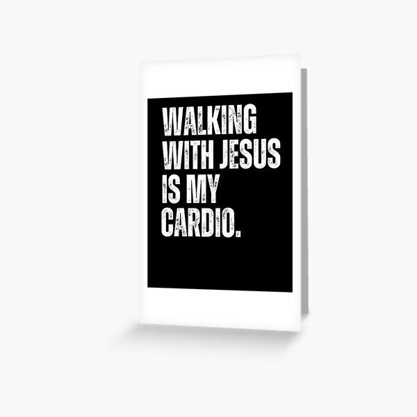 Item preview, Walking with Jesus is my Cardio funny Christian runner humor designed and sold by snowry.