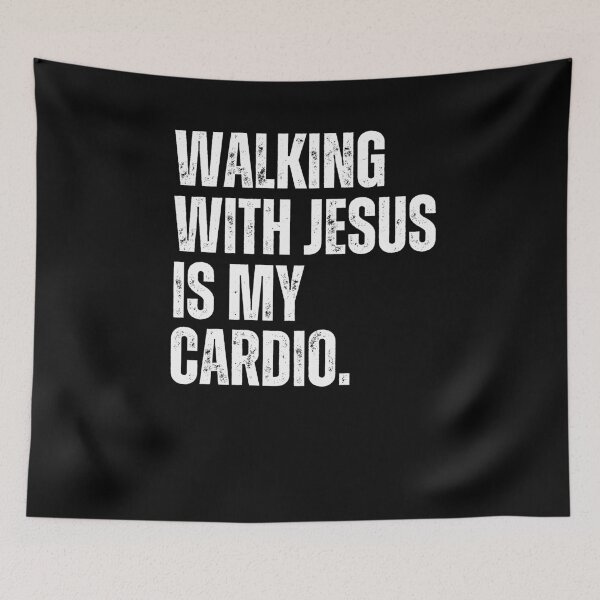 Item preview, Walking with Jesus is my Cardio funny Christian runner humor designed and sold by snowry.