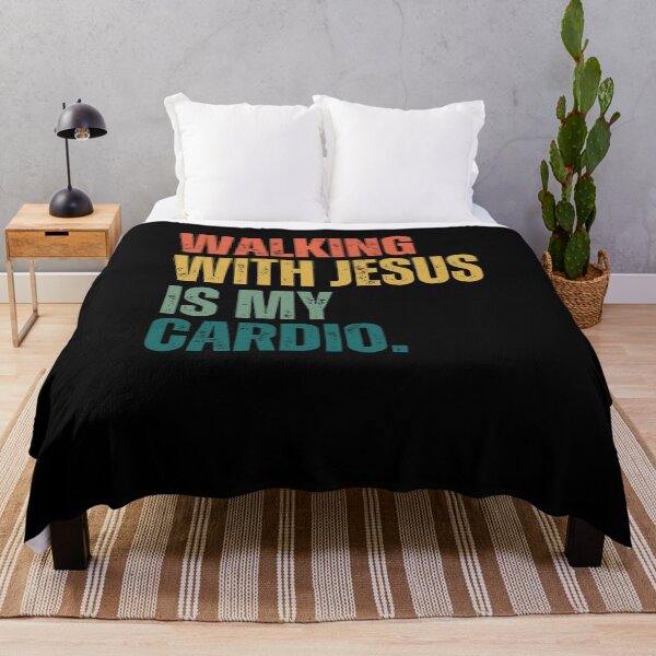 Item preview, Retro Walking with Jesus is my Cardio funny Christian runner designed and sold by snowry.