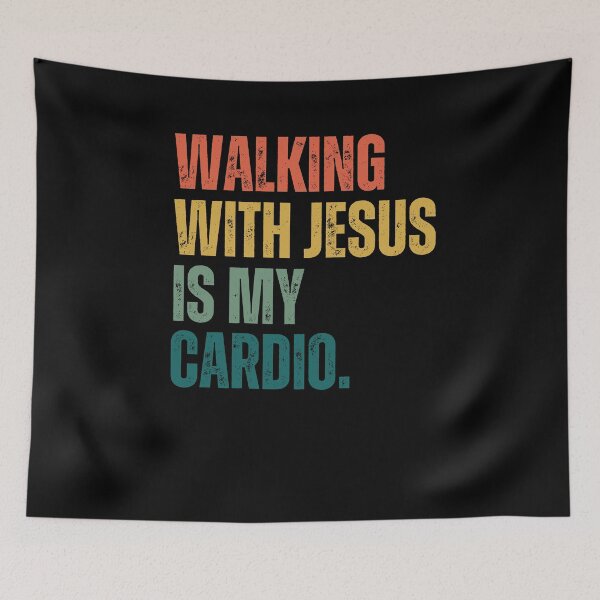 Item preview, Retro Walking with Jesus is my Cardio funny Christian runner designed and sold by snowry.