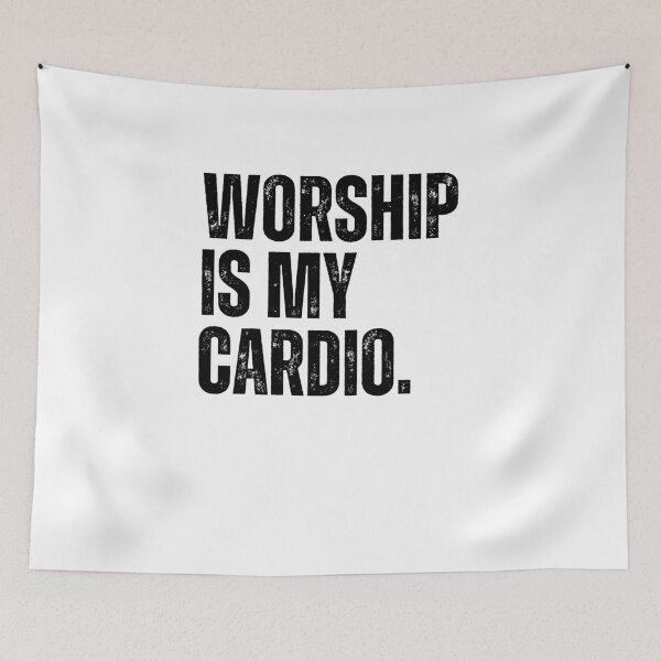 Item preview, Worship is my Cardio funny Christian Faith runner running designed and sold by snowry.