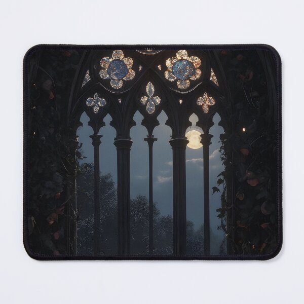 Item preview, A gothic cathedral archway with stunningly intricate stained glass designed and sold by Velvet Night Art.