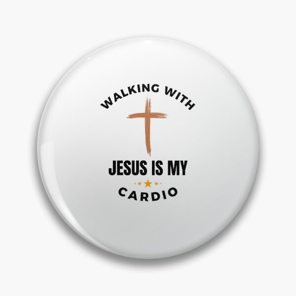 Item preview, Walking with Jesus is my Cardio funny Christian runner cross designed and sold by snowry.
