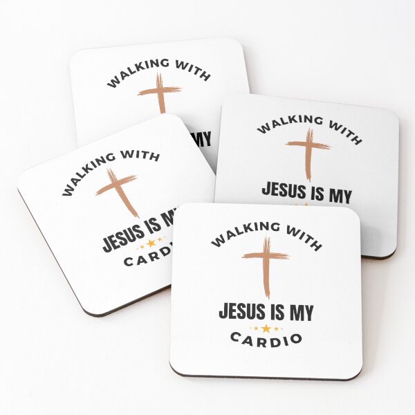 Item preview, Walking with Jesus is my Cardio funny Christian runner cross designed and sold by snowry.