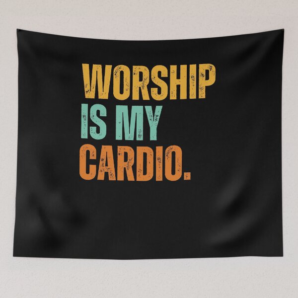 Item preview, Worship is my Cardio funny Christian retro runner running designed and sold by snowry.