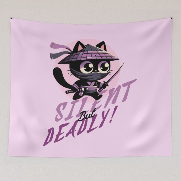 Item preview, Silent But Deadly – Ninja Cat Stealth Mode designed and sold by DARK_NOVA.