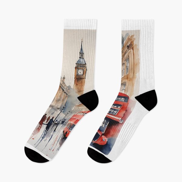 Item preview, London Watercolor Travel Painting Cityscape designed and sold by poppet103.