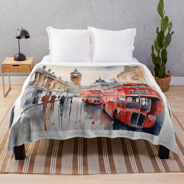 Item preview, London Watercolor Travel Painting Cityscape designed and sold by poppet103.