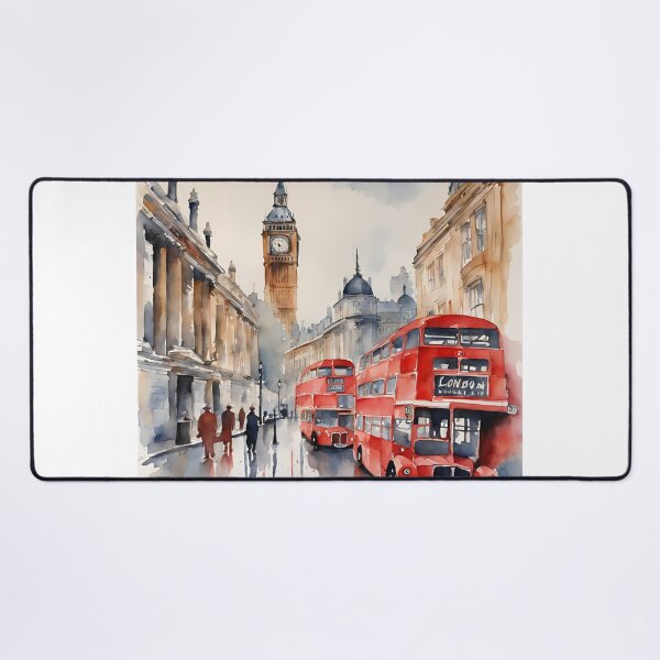 Item preview, London Watercolor Travel Painting Cityscape designed and sold by poppet103.