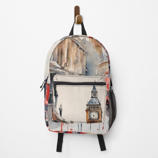 Item preview, London Watercolor Travel Painting Cityscape designed and sold by poppet103.