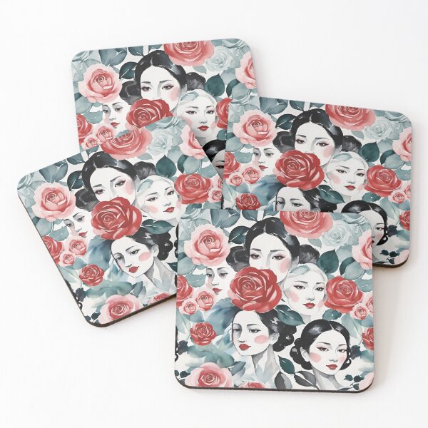Item preview, Roses And Dreamy Faces Floral Watercolor designed and sold by CarrollGene.
