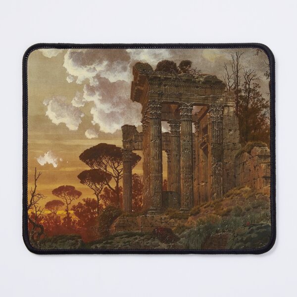 Item preview, Ferdinand Knab Evening Landscape with Ancient Temple Ruins designed and sold by Vintage Designs +.