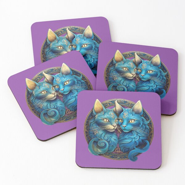 Item preview, Russian Blue Cats Horoscope Gemini  designed and sold by 7ArtPrintable.