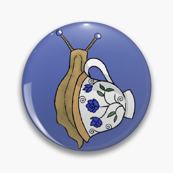 Item preview, Snail with cup and blue flowers designed and sold by Fuchsiella.