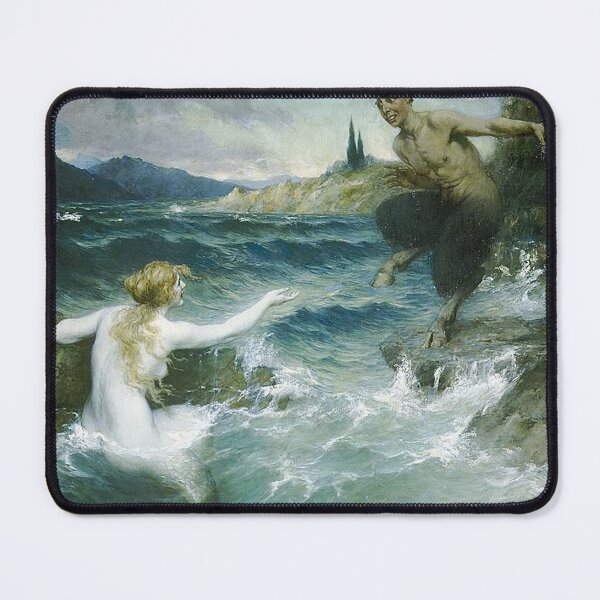 Item preview,  Mermaid Tempting a Satyr into the Water - Ferdinand Leeke designed and sold by Vintage Designs +.