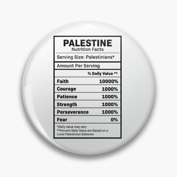 Item preview, Palestine Nutritional Facts designed and sold by AxisKarya.
