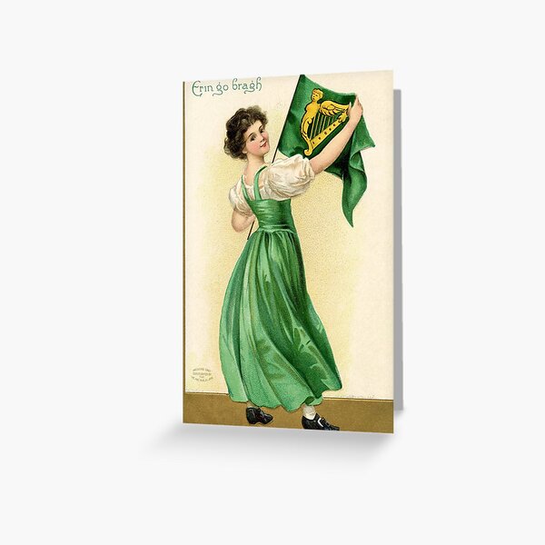 Item preview, St. Patrick's Day Erin Go Bragh Vintage Lady Postcard designed and sold by dearvintagepost.