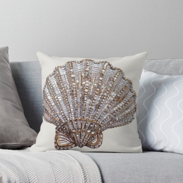 Item preview, sequin sea shell beige summer aesthetic designed and sold by Creative Brat Design Studio.
