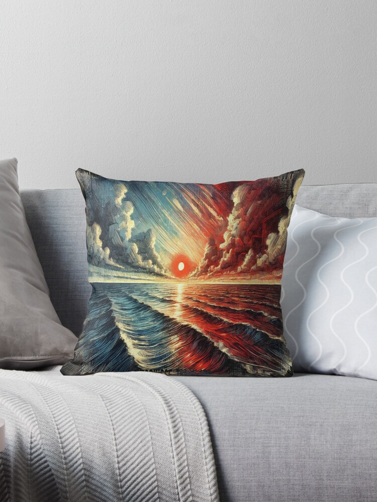 Aperçu 1 sur 4. Coussin avec l'œuvre Esquisse Tricolore. créée et vendue par Vinidal.
