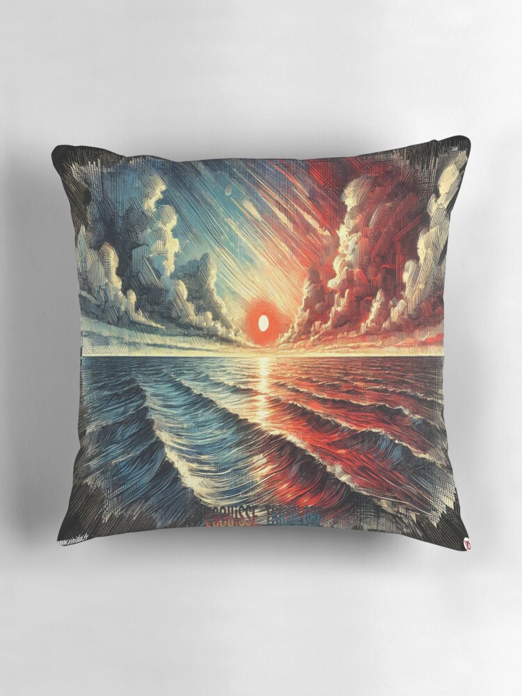 Aperçu 3 sur 4. Coussin avec l'œuvre Esquisse Tricolore. créée et vendue par Vinidal.