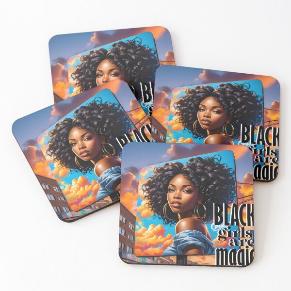Item preview, Black Girls Are Magic – Bold Afro Beauty Art designed and sold by QPTheeArtist.