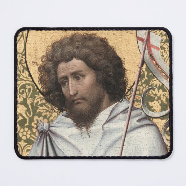 Item preview, John the Baptist, c. 1410. Robert Campin (Netherlandish, 137579–1444). Oil on oak panel designed and sold by Vintage Designs +.