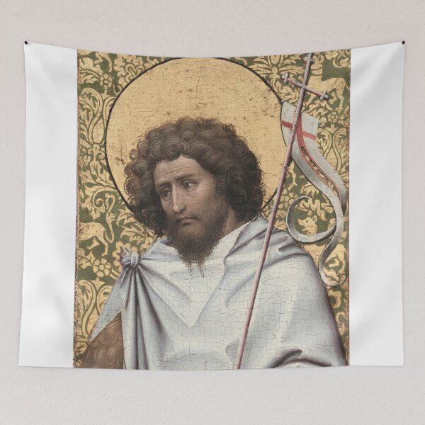 Item preview, John the Baptist, c. 1410. Robert Campin (Netherlandish, 137579–1444). Oil on oak panel designed and sold by Vintage Designs +.