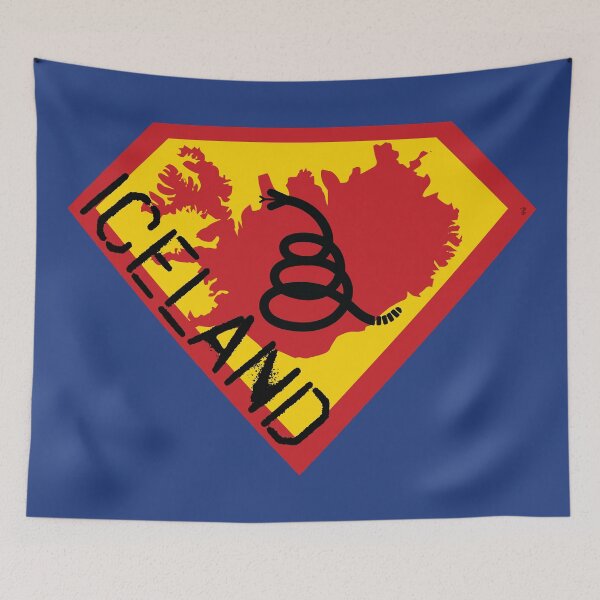 Item preview, ICELANDIC SHIELD - Freedom Is The Superpower - Modern Gadsden Snake Flag - Dont Tread On Me SUPERHERO ICELAND spellout design designed and sold by pelagio.
