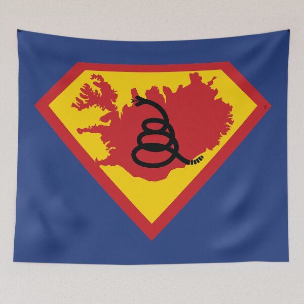Item preview, ICELANDIC SHIELD - Freedom Is The Superpower - Modern Gadsden Snake Flag - Dont Tread On Me SUPERHERO ICELAND design designed and sold by pelagio.