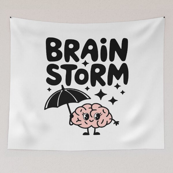 Item preview, Brain Storm! Cute Brain Umbrella Pun designed and sold by PMCreative.