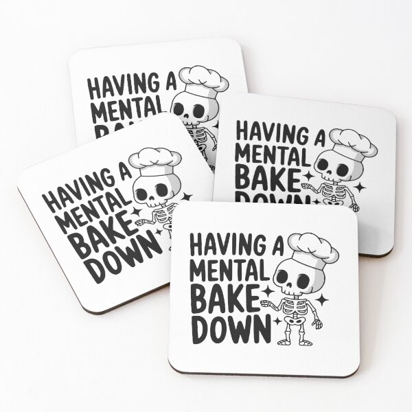 Item preview, Having A Mental Bake Down! Cute Skeleton Chef Pun designed and sold by PMCreative.