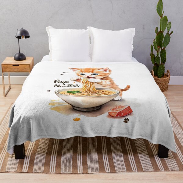 Item preview, Paws Noodles Cat Art - Cute Kitten Eating Ramen,  designed and sold by Kina-design.
