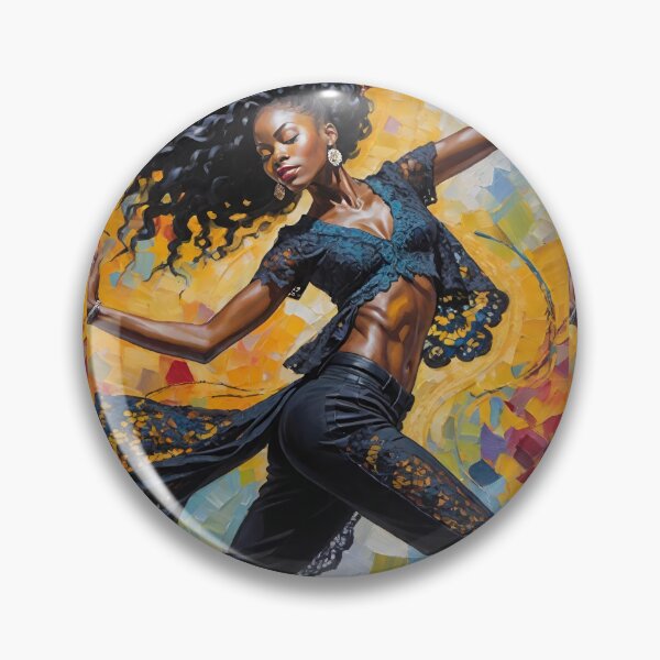 Item preview, Dancing Black Girl In Black Lace With Colorful Background designed and sold by CarrollGene.