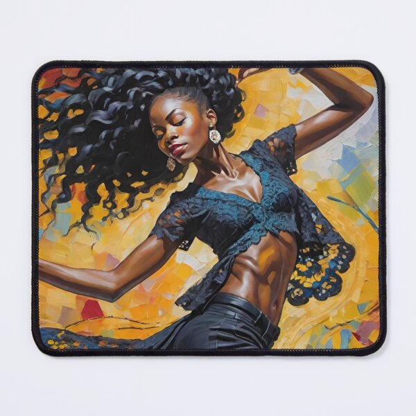 Item preview, Dancing Black Girl In Black Lace With Colorful Background designed and sold by CarrollGene.