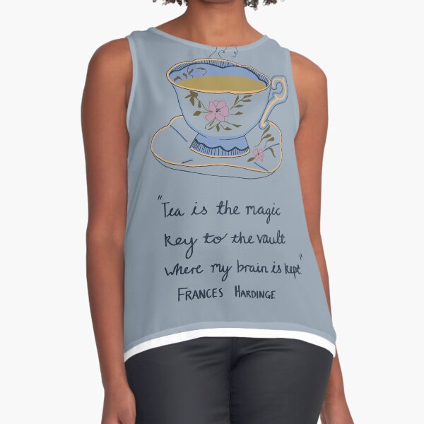 Item preview, Tea is the magic key Vintage Tea Quote Art – Elegant Teacup Illustration with Literary Saying designed and sold by Warm Whimsy Designs.