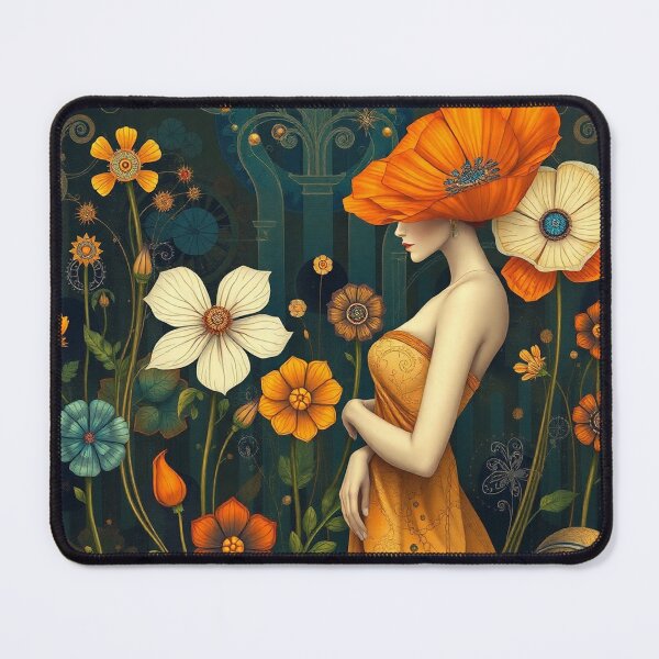 Item preview,  Lady in a Beautiful Flower Garden painting inspired by Gustav Klimt designed and sold by Vintage Designs +.