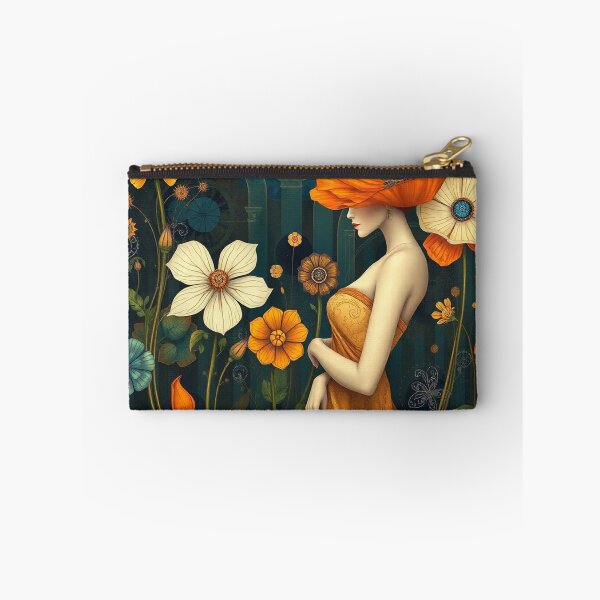 Item preview,  Lady in a Beautiful Flower Garden painting inspired by Gustav Klimt designed and sold by Vintage Designs +.