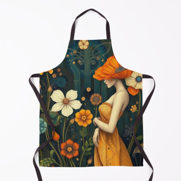 Item preview,  Lady in a Beautiful Flower Garden painting inspired by Gustav Klimt designed and sold by Vintage Designs +.