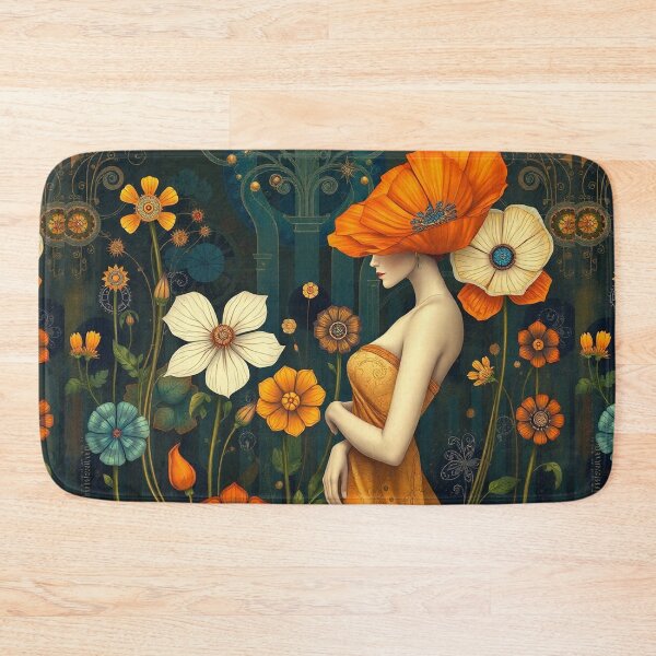 Item preview,  Lady in a Beautiful Flower Garden painting inspired by Gustav Klimt designed and sold by Vintage Designs +.