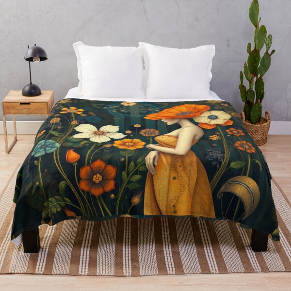 Item preview,  Lady in a Beautiful Flower Garden painting inspired by Gustav Klimt designed and sold by Vintage Designs +.