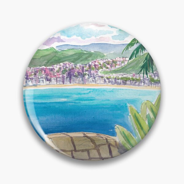 Item preview, Acapulco Bay View with Palm, Mountains and Serenity designed and sold by artshop77.