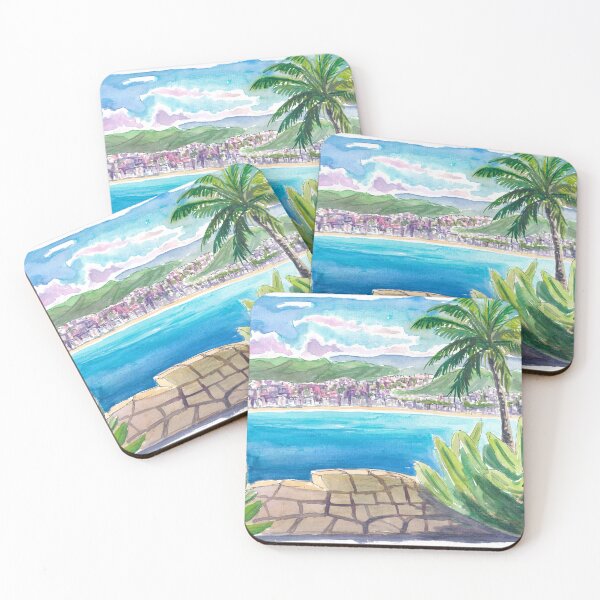 Item preview, Acapulco Bay View with Palm, Mountains and Serenity designed and sold by artshop77.