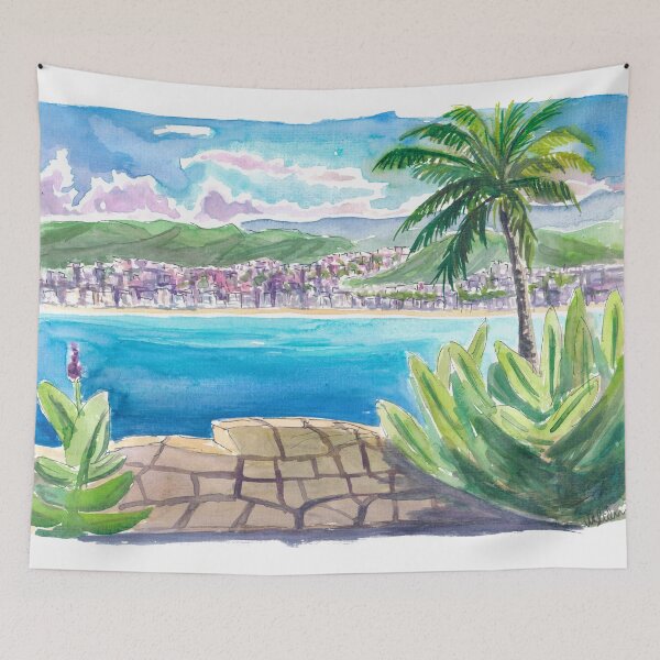 Item preview, Acapulco Bay View with Palm, Mountains and Serenity designed and sold by artshop77.